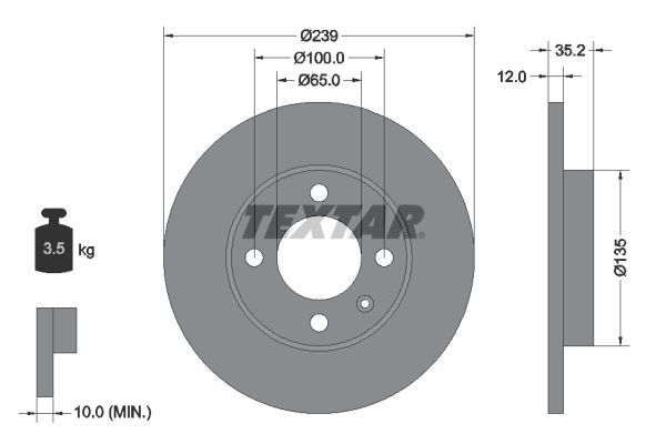 Brake Disc TEXTAR 92010603