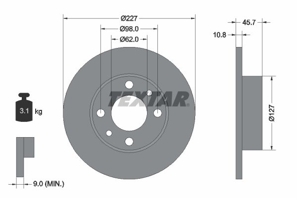 Brake Disc TEXTAR 92019300