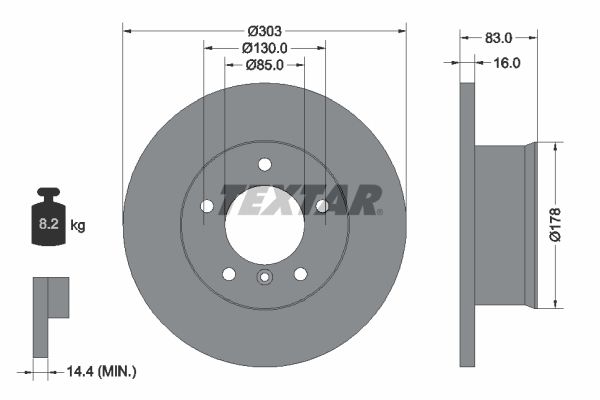 Brake Disc TEXTAR 92020300