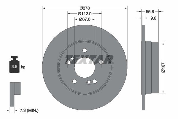 Brake Disc TEXTAR 92032703