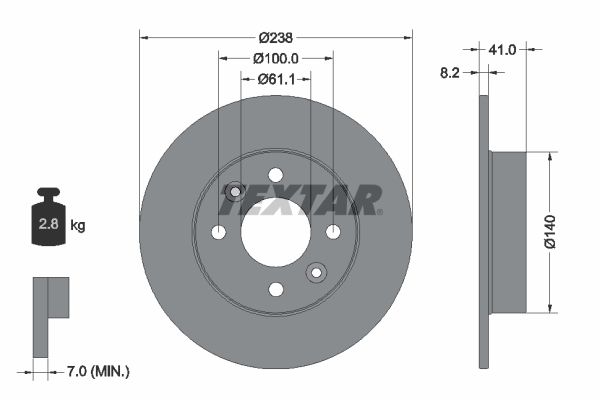 Stabdžių diskas TEXTAR 92036003