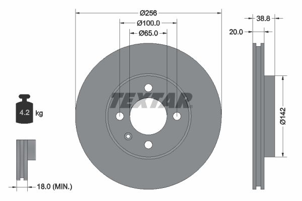 Brake Disc TEXTAR 92036803