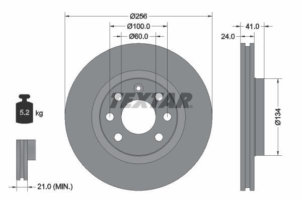 Brake Disc TEXTAR 92039203