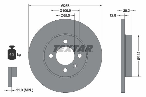 Brake Disc TEXTAR 92041703