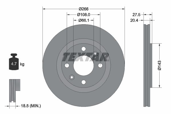 Brake Disc TEXTAR 92048103