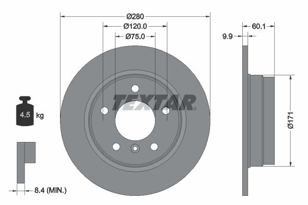 Brake Disc TEXTAR 92055703