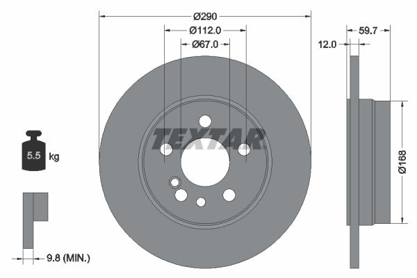 Brake Disc TEXTAR 92056900