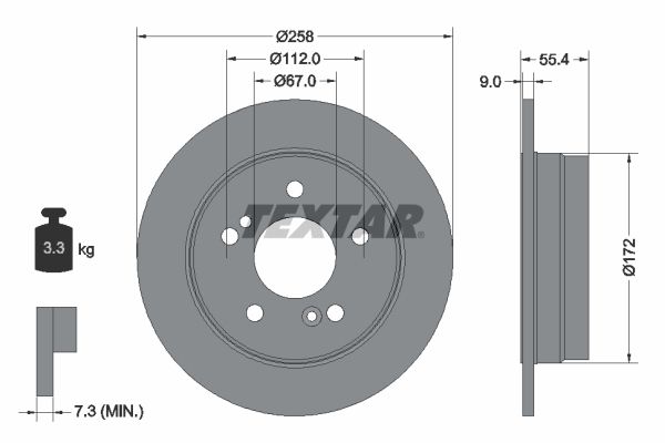 Brake Disc TEXTAR 92059503