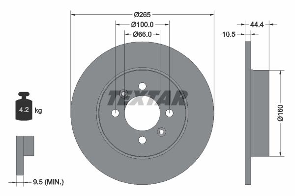 Brake Disc TEXTAR 92064903