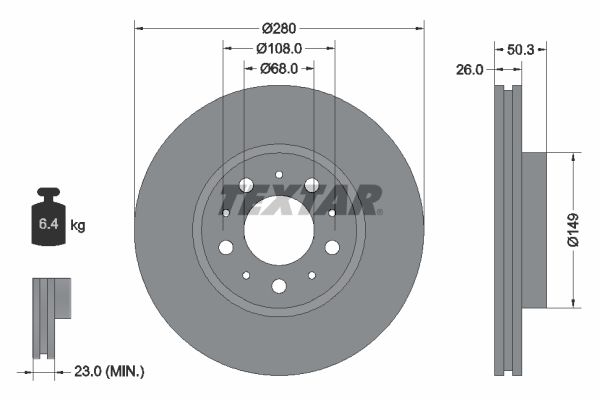 Brake Disc TEXTAR 92066703