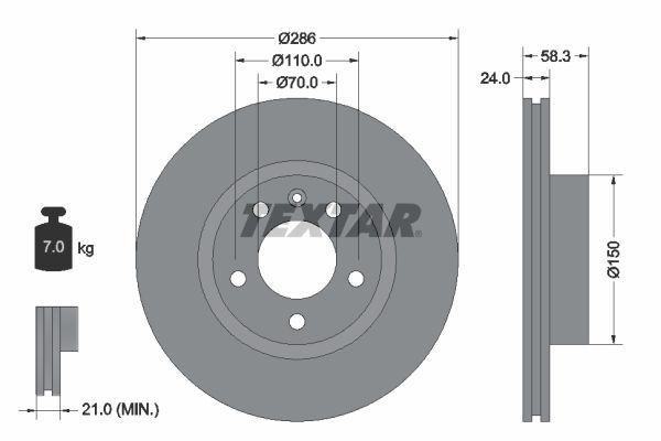 Brake Disc TEXTAR 92066903