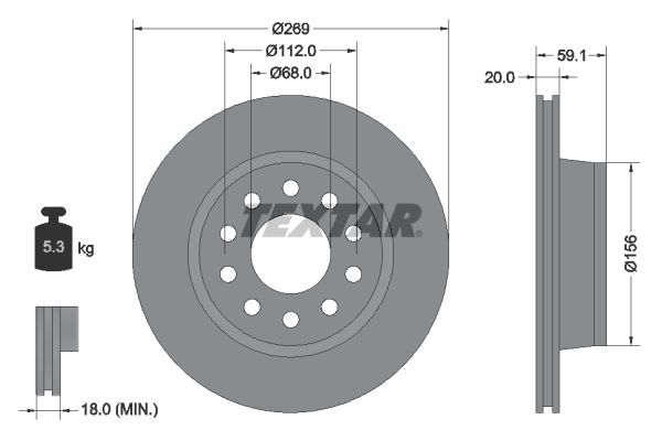 Brake Disc TEXTAR 92068400