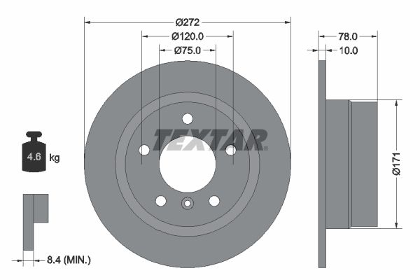 Brake Disc TEXTAR 92072303