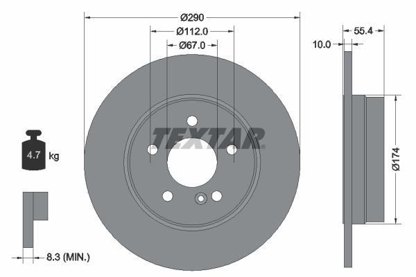 Brake Disc TEXTAR 92072703