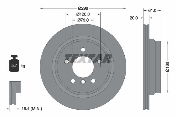 Brake Disc TEXTAR 92075103