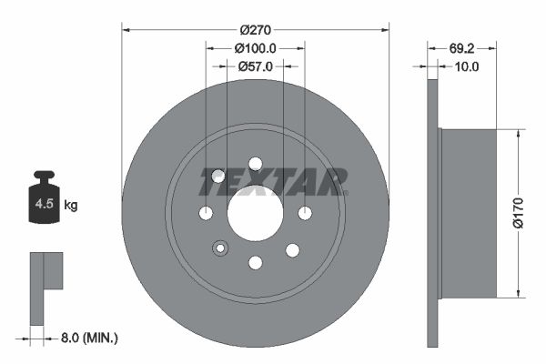 Brake Disc TEXTAR 92075503