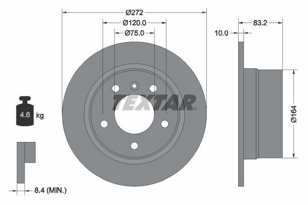 Brake Disc TEXTAR 92076703