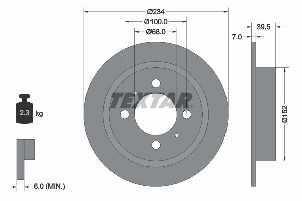 Brake Disc TEXTAR 92080000