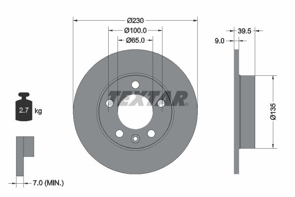 Brake Disc TEXTAR 92082503