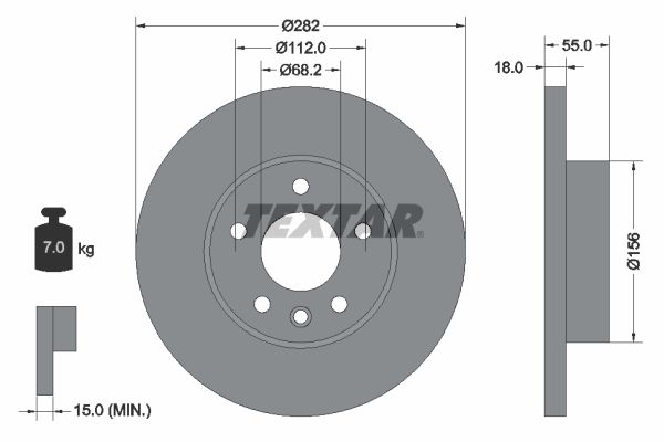 Brake Disc TEXTAR 92083703