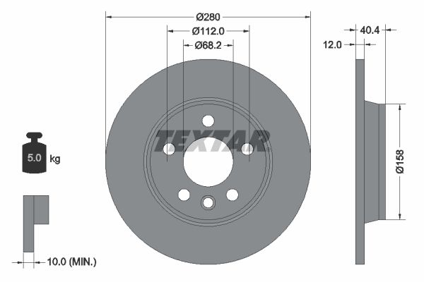 Brake Disc TEXTAR 92083903