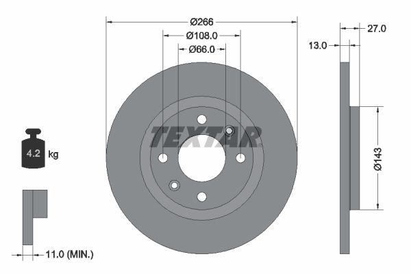 Brake Disc TEXTAR 92089103