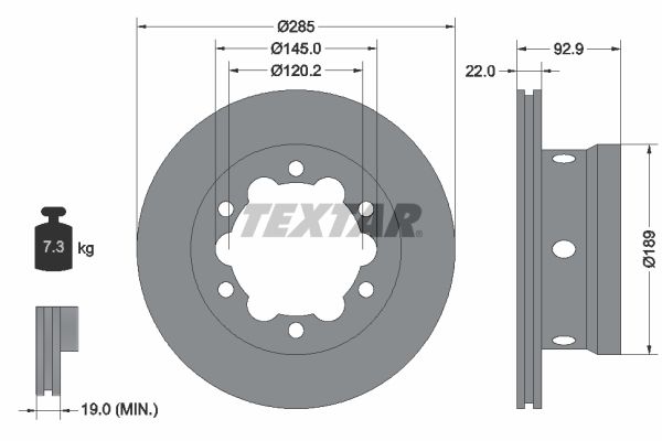 Brake Disc TEXTAR 92089803