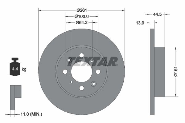 Brake Disc TEXTAR 92090100