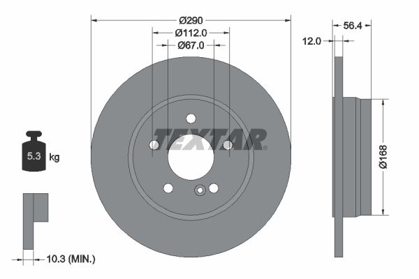 Brake Disc TEXTAR 92091103