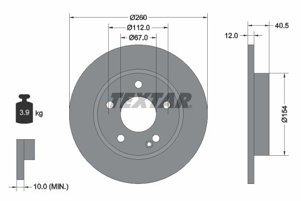Brake Disc TEXTAR 92091203