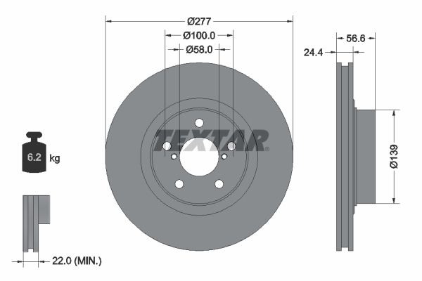 Brake Disc TEXTAR 92094603