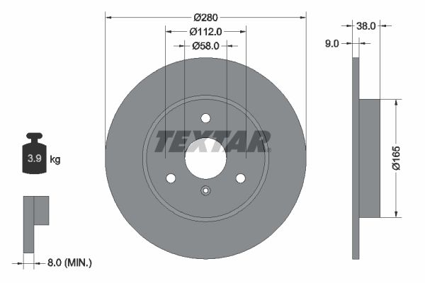 Brake Disc TEXTAR 92097603