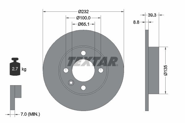 Brake Disc TEXTAR 92098203