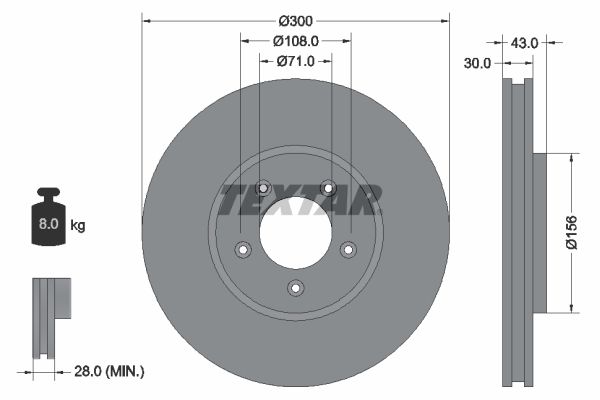 Brake Disc TEXTAR 92099003