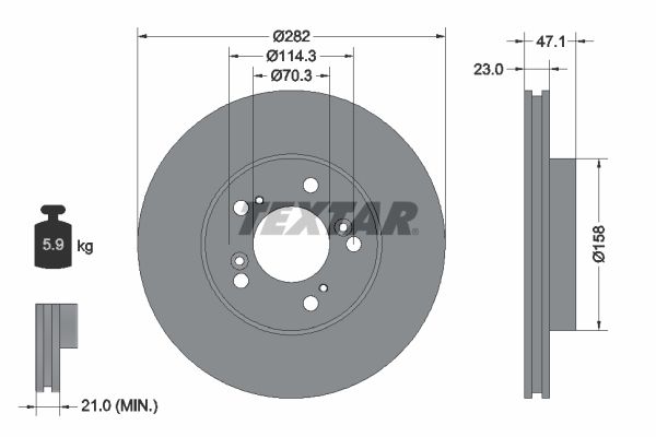 Brake Disc TEXTAR 92101000