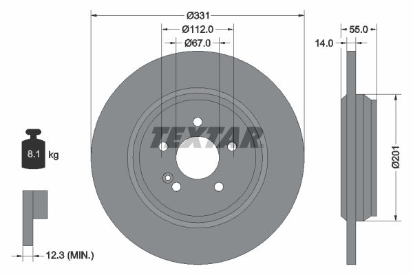 Brake Disc TEXTAR 92103303