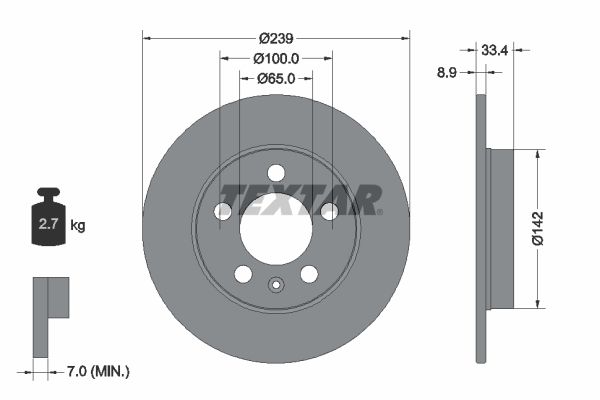 Brake Disc TEXTAR 92105803