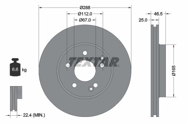 Brake Disc TEXTAR 92105905