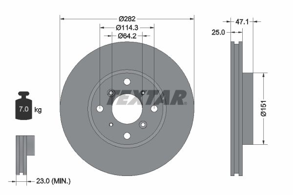 Brake Disc TEXTAR 92110100