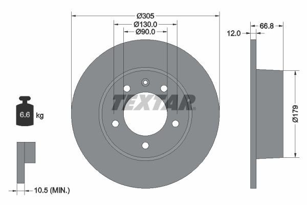 Гальмівний диск TEXTAR 92111203