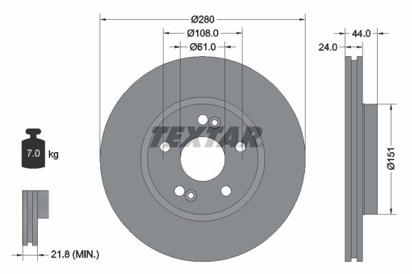 Гальмівний диск TEXTAR 92113803