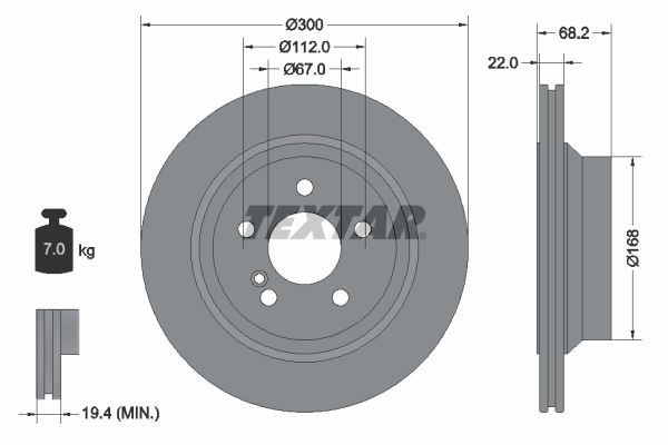 Brake Disc TEXTAR 92115505