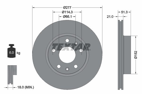 Brake Disc TEXTAR 92115703