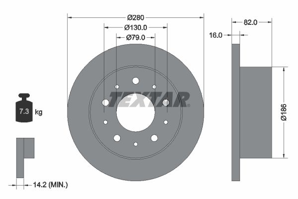 Brake Disc TEXTAR 92116203