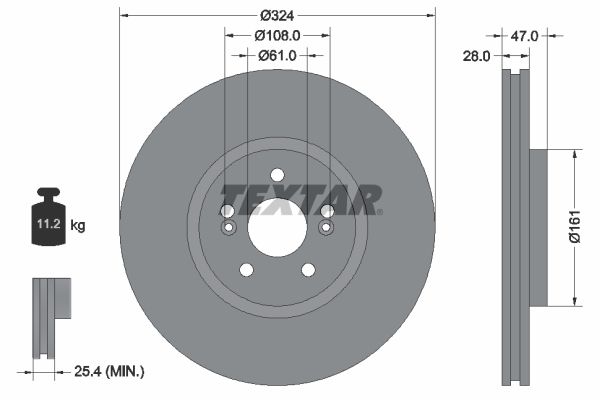 Brake Disc TEXTAR 92119405