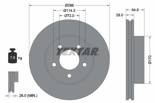 Brake Disc TEXTAR 92119705