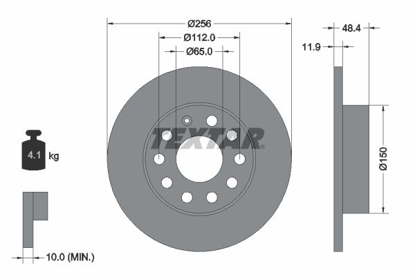 Brake Disc TEXTAR 92121103