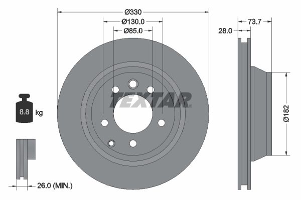 Brake Disc TEXTAR 92122005