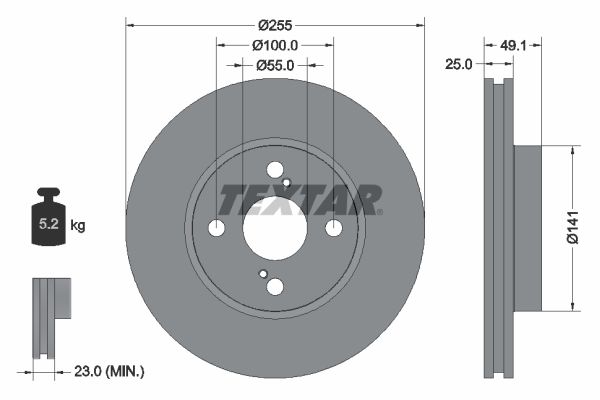 Brake Disc TEXTAR 92125903