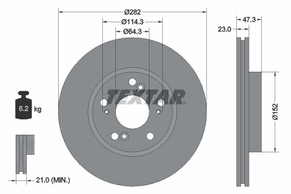 Brake Disc TEXTAR 92128400